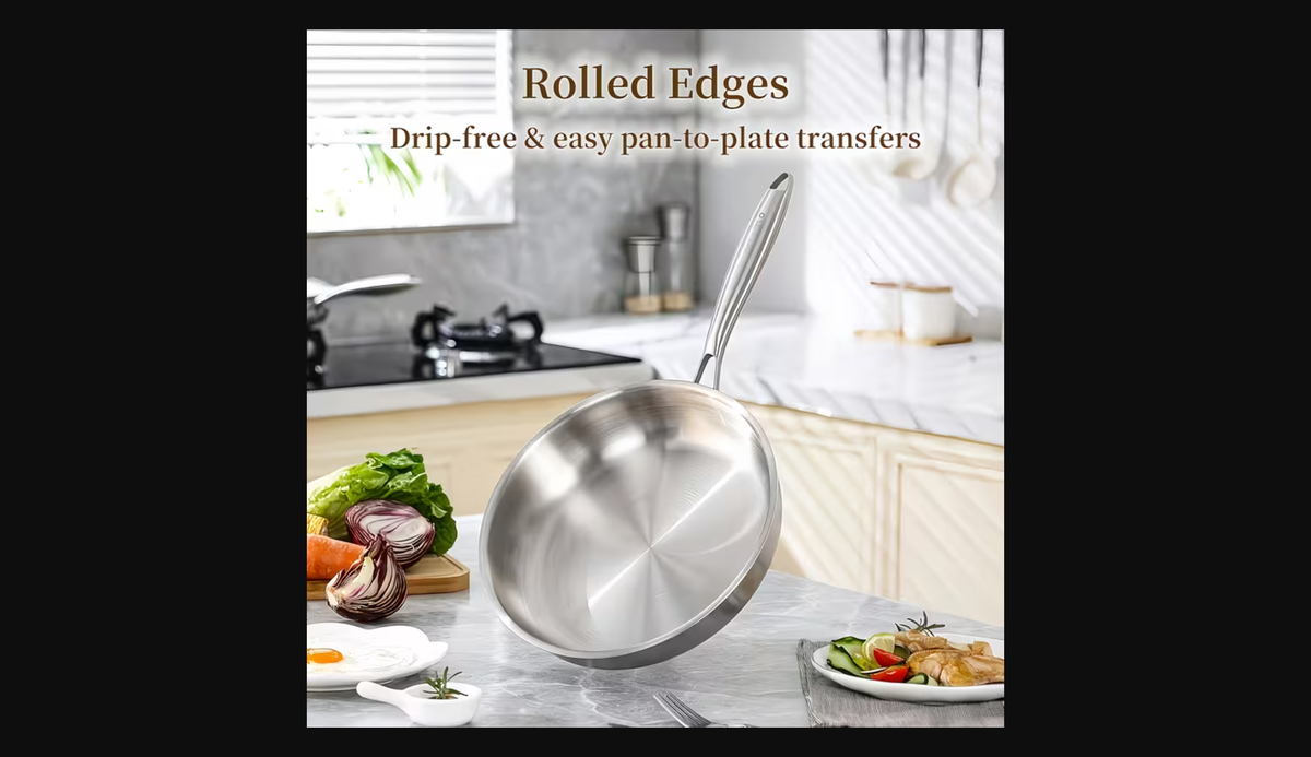 3-Piece Tri-Ply Stainless Steel Frying Pan Set