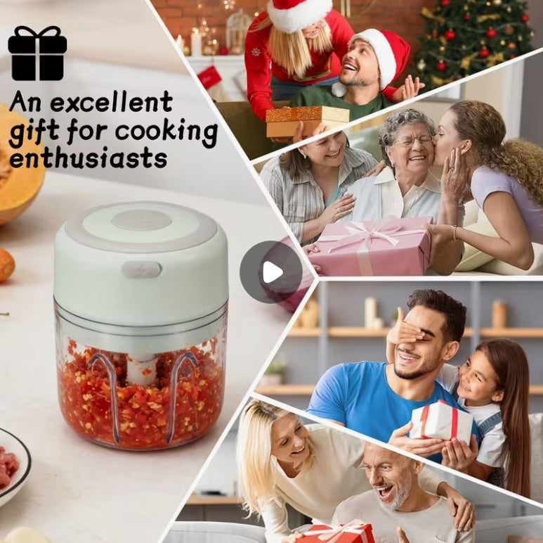 Rechargeable Mini Food Chopper - Wireless Electric Garlic Crusher & Meat Grinder