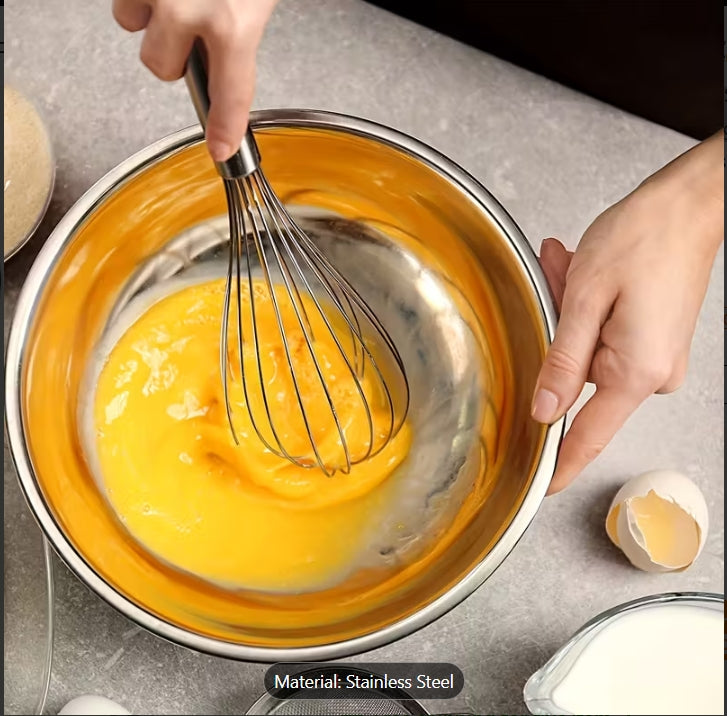 3 Piece Stainless Steel Whisk Set - 8", 10", 12" | Cooking With Greens