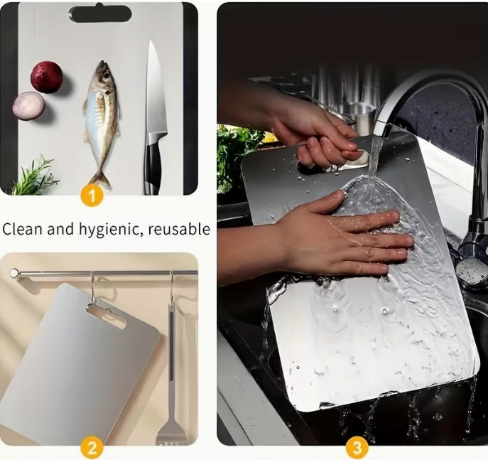 Stainless Steel Cutting Board - Sturdy Kitchen Board | Cooking With Greens