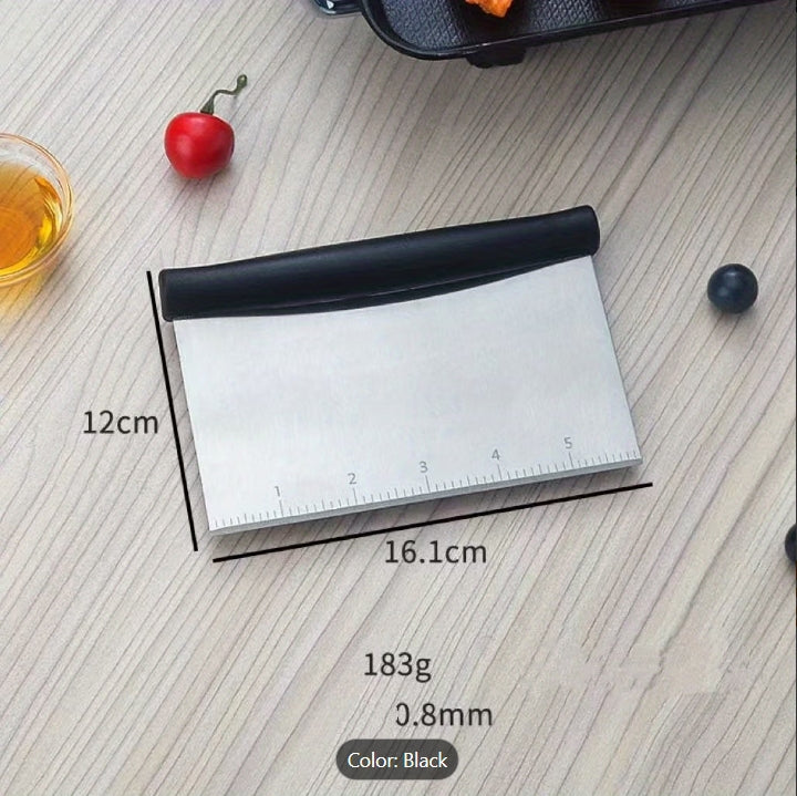 Bench Scraper Set - Stainless Steel Dough Scraper with Bowl Scraper & Brush