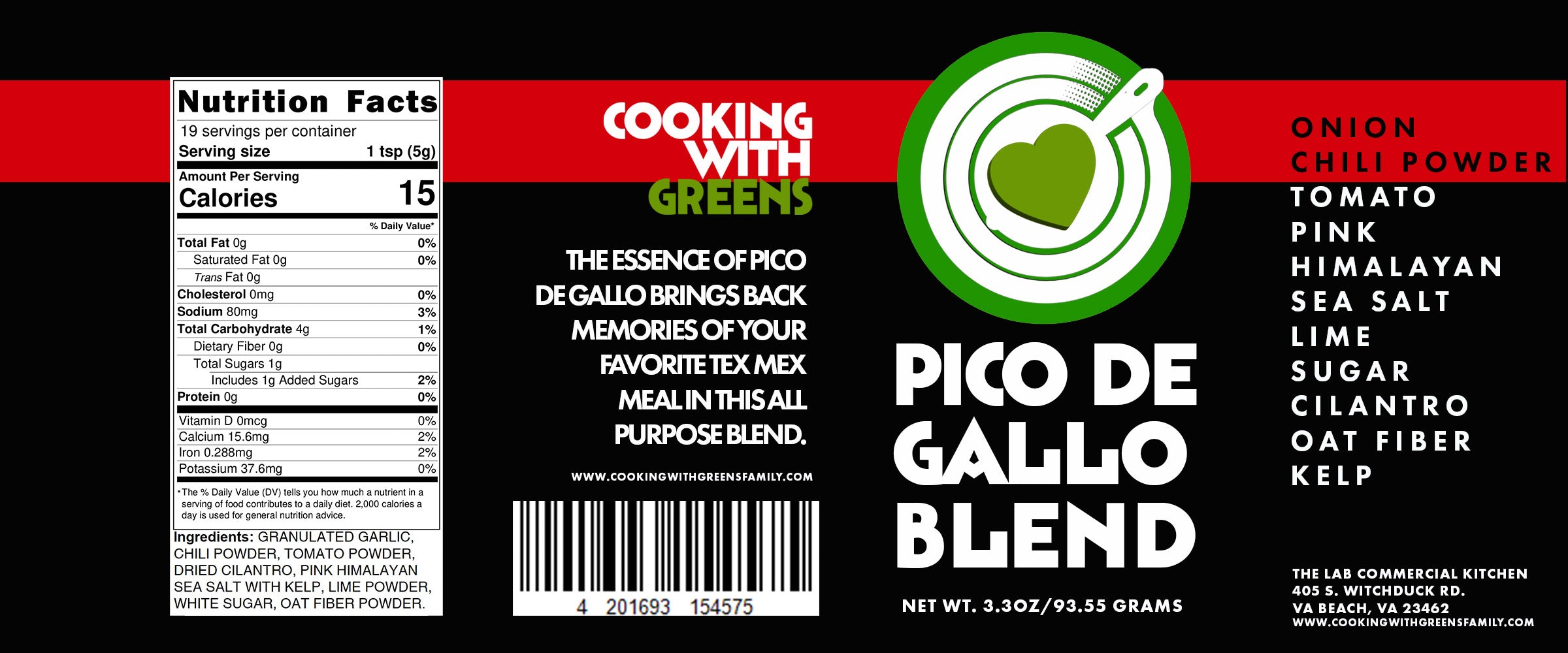MEGA PICO DE GALLO BLEND - Fresh Salsa Seasoning | Pink Himalayan Salt | Cooking With Greens