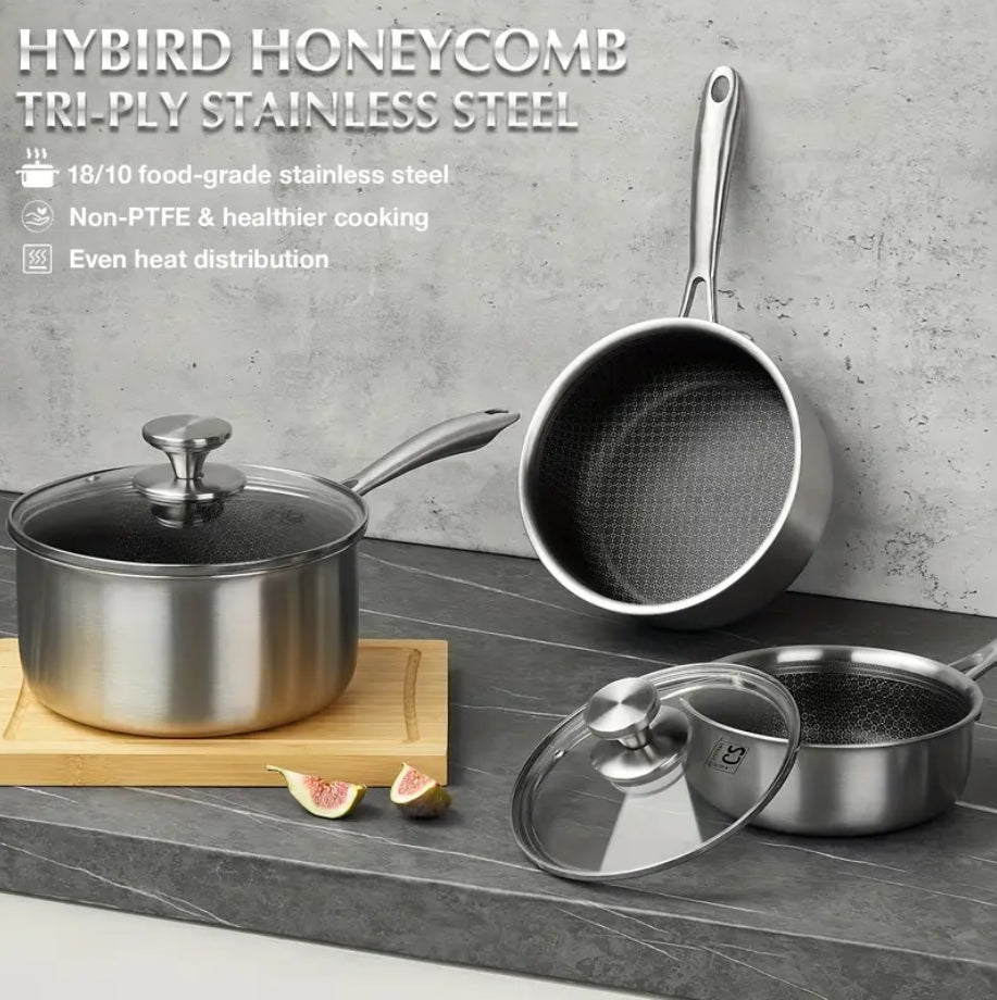 6 pc Nonstick stainless steel pot set