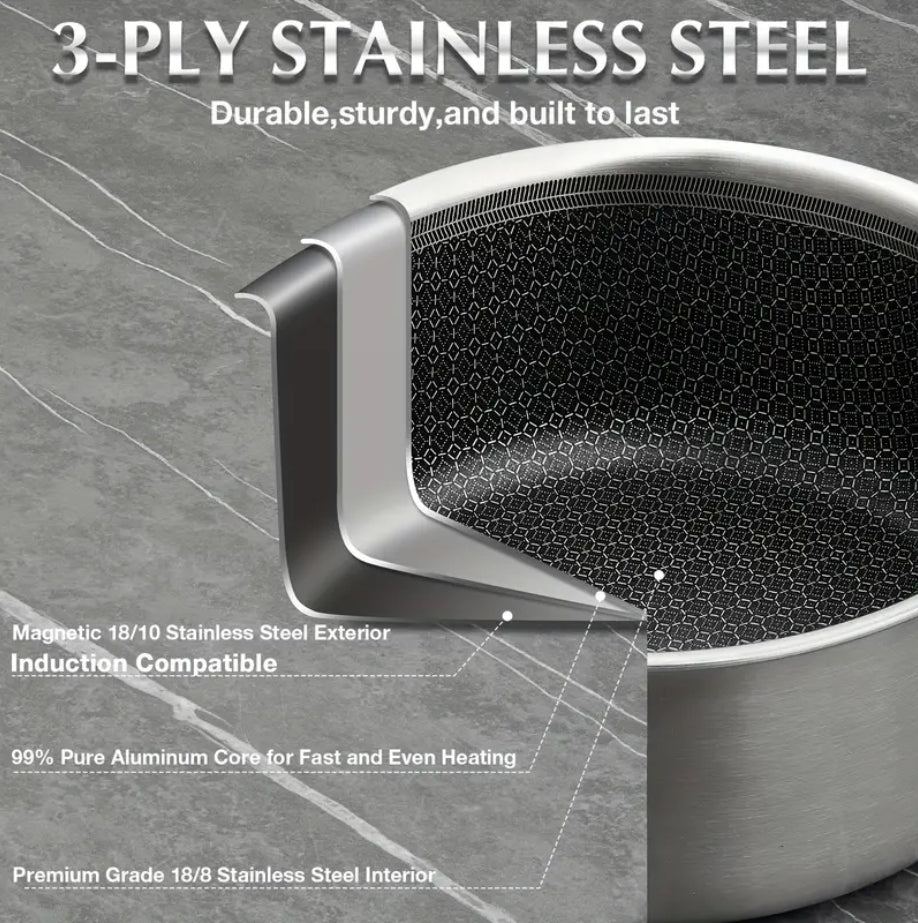 6 pc Nonstick stainless steel pot set