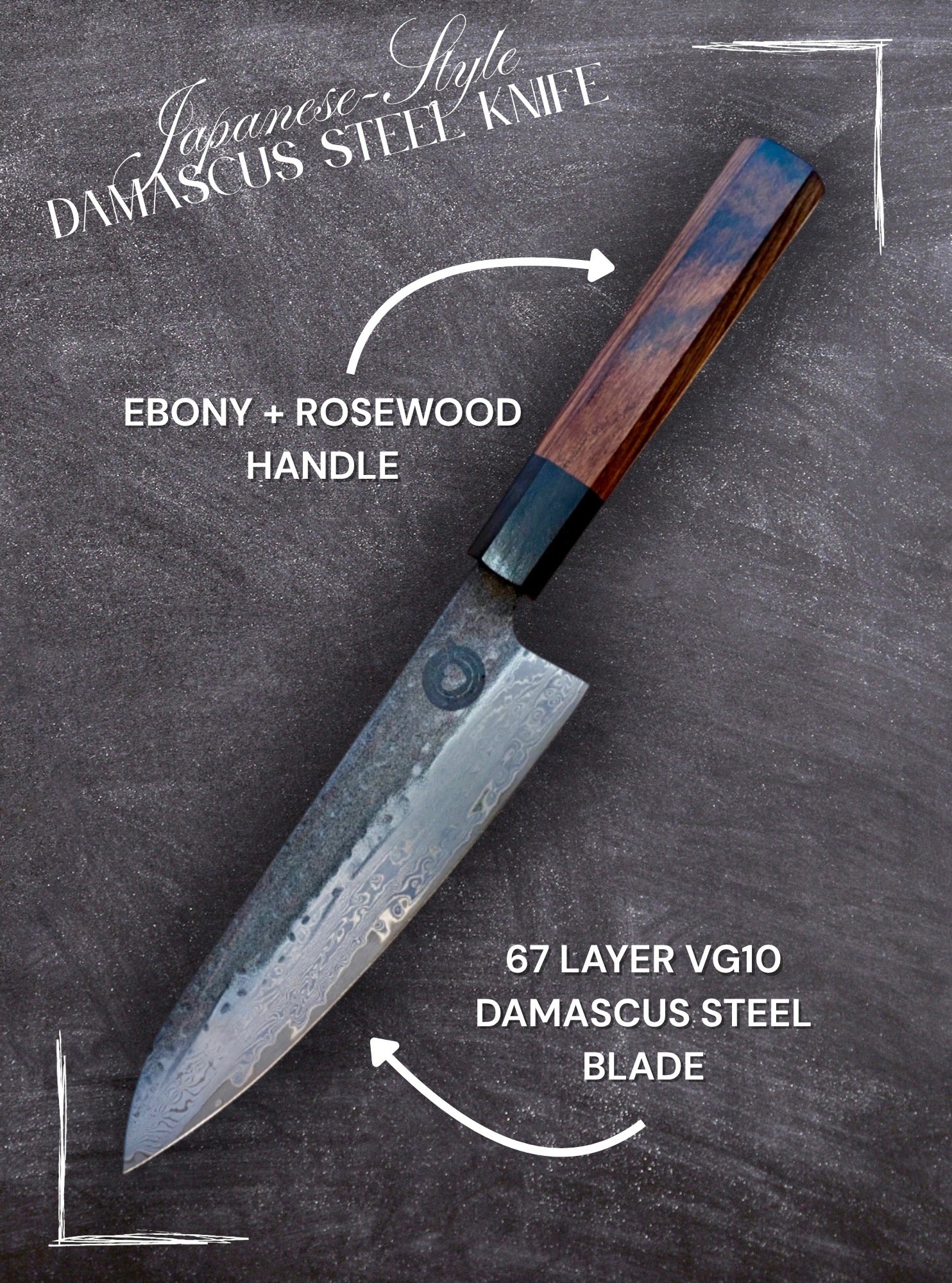 Damascus 9" Chef Knife
