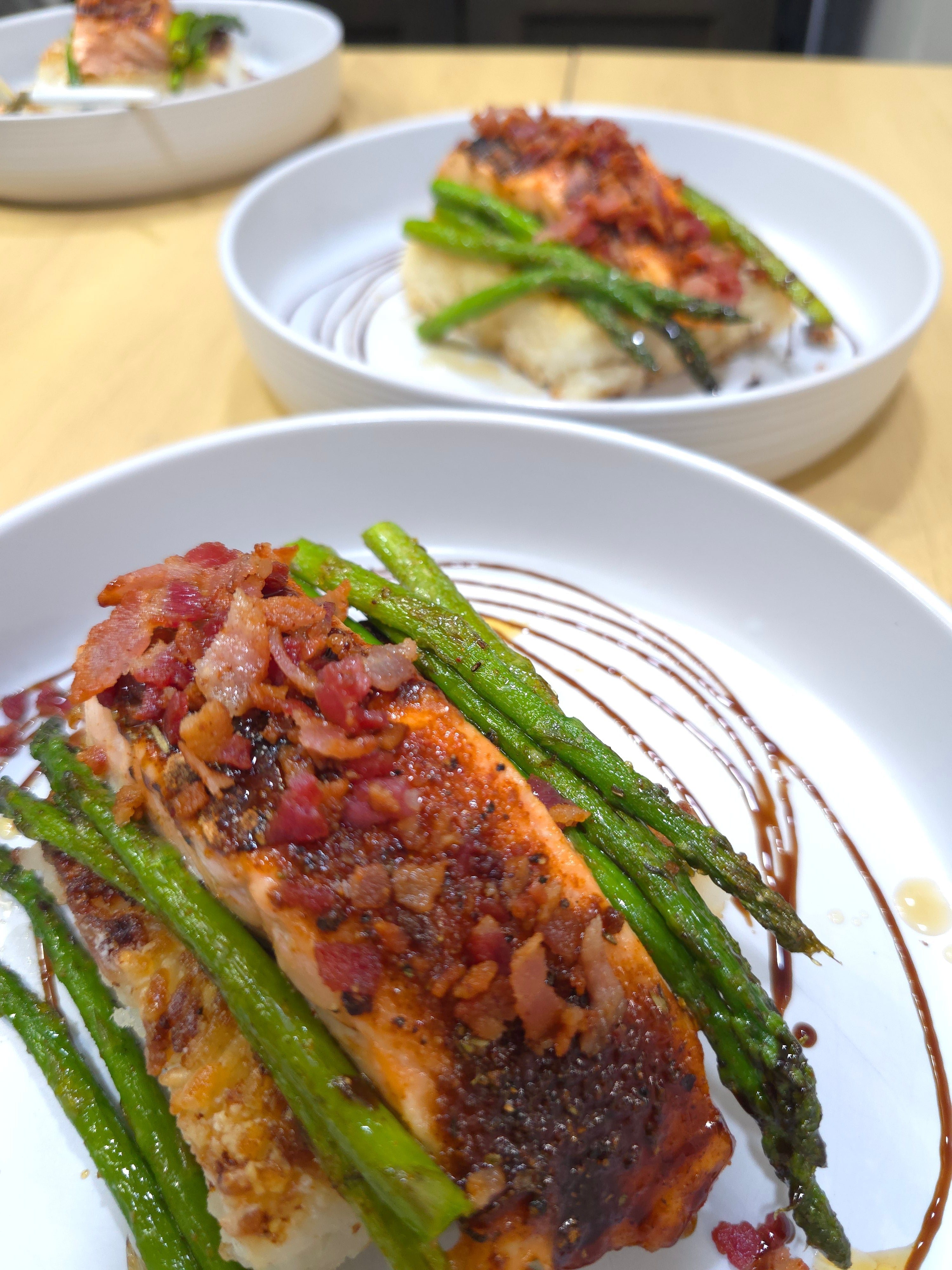Maple Bacon broiled Salmon