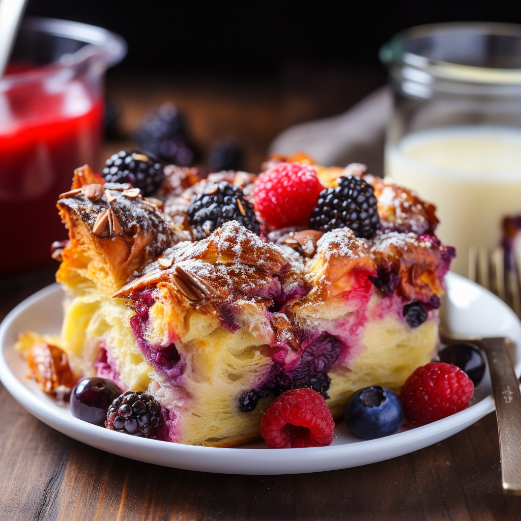 Berry Croissant Bake (Easy Breakfast Casserole, Brunch, Make-Ahead)