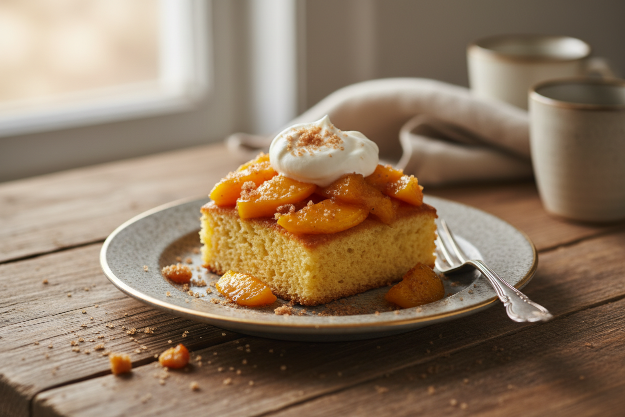 Sliced classic sponge cake on a cooling rack, golden and fluffy
