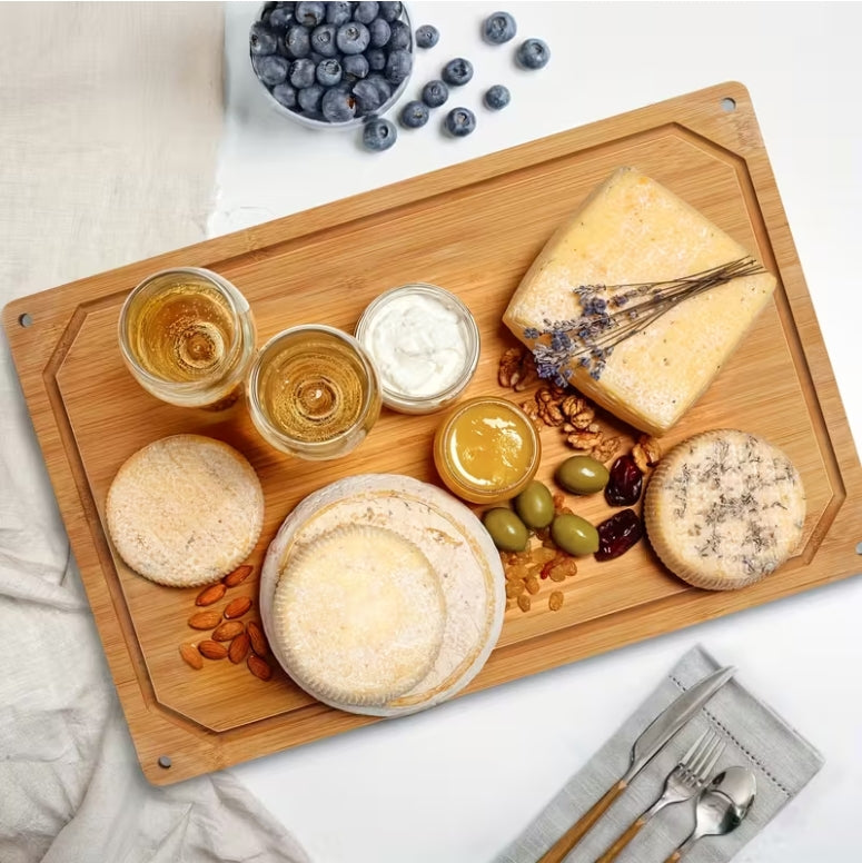 XL Bamboo Cutting Board with Juice Groove - Extra Large Kitchen Chopping Board