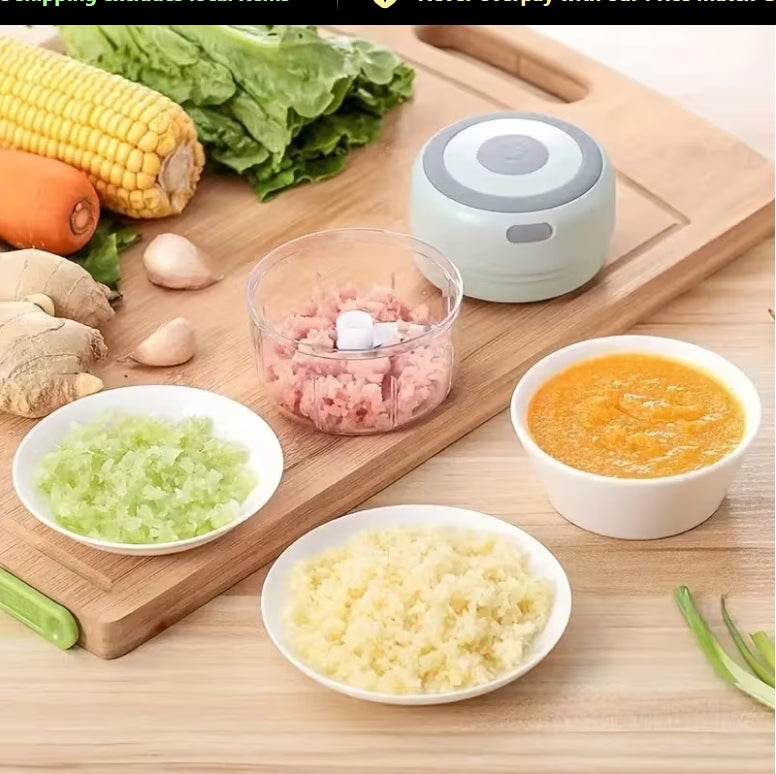Rechargeable Mini Food Chopper - Wireless Electric Garlic Crusher & Meat Grinder