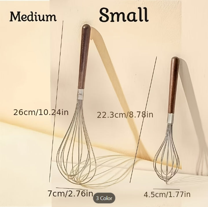 2 Piece Wooden Handle Whisk Set - Kitchen Whisks | Cooking With Greens