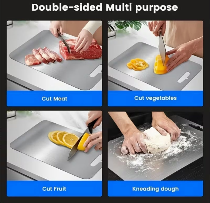 Stainless Steel Cutting Board - Sturdy Kitchen Board | Cooking With Greens