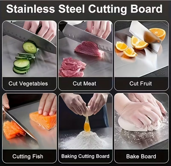 Stainless Steel Cutting Board - Sturdy Kitchen Board | Cooking With Greens