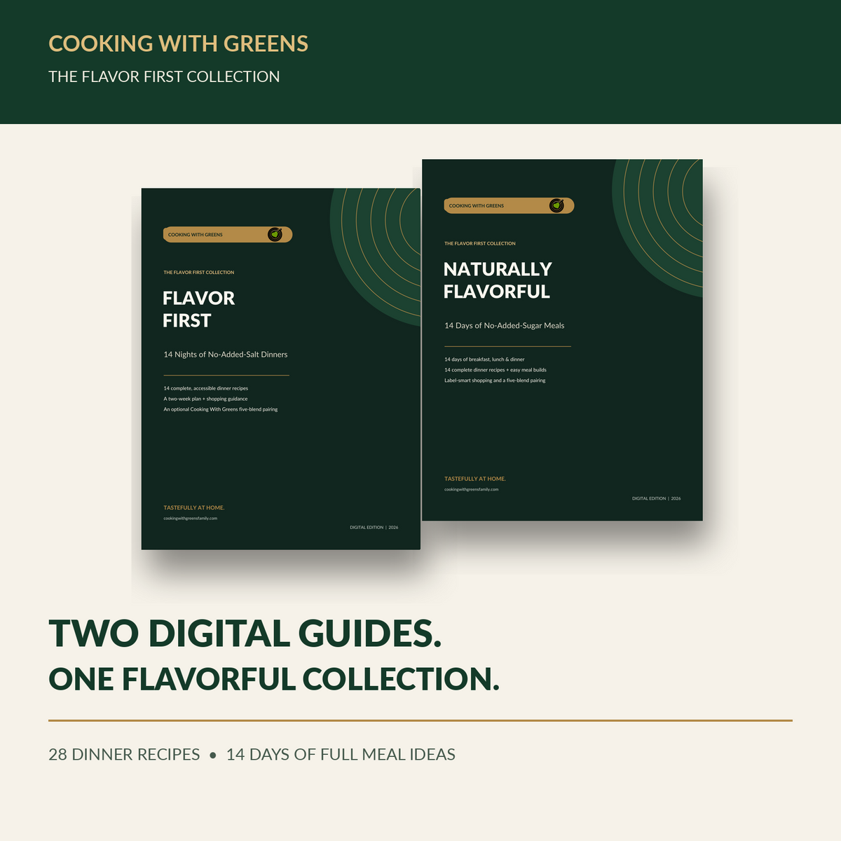 Cooking With Greens Flavor First Collection two-cookbook digital bundle