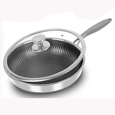10" Nonstick 2pc stainless steel saute pan set