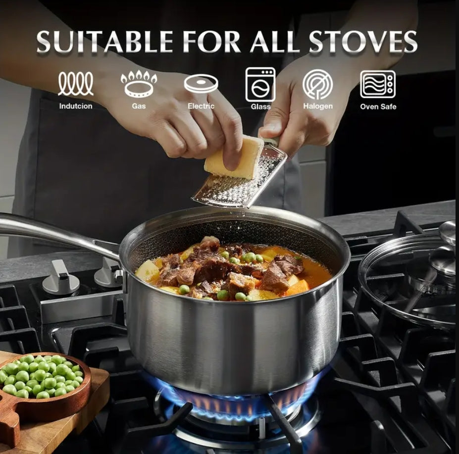 6 pc Nonstick stainless steel pot set