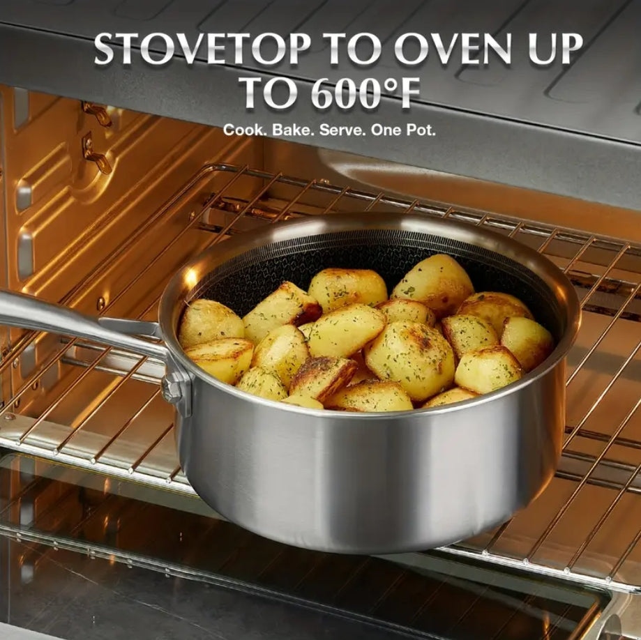 6 pc Nonstick stainless steel pot set