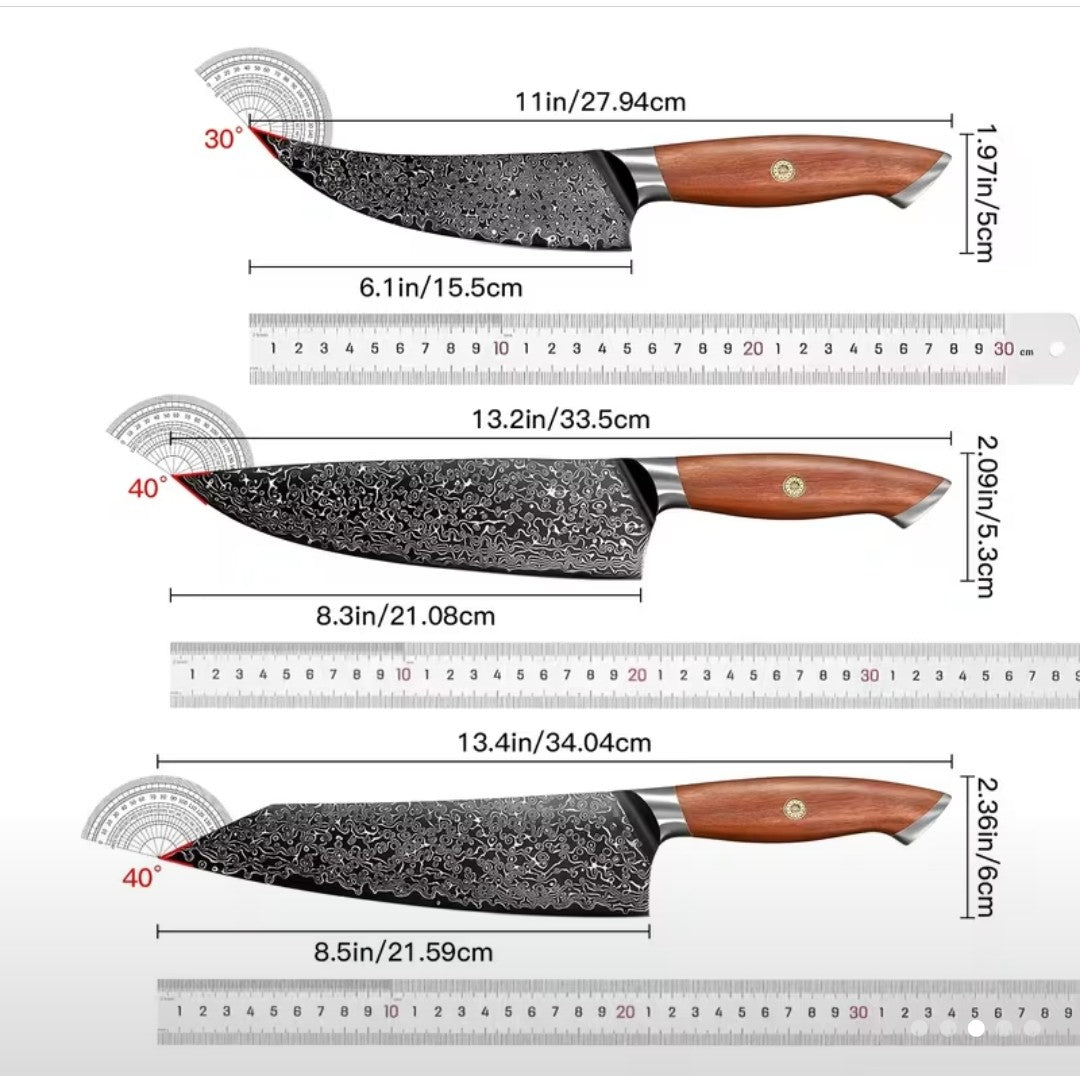 3 pc carbon knife set