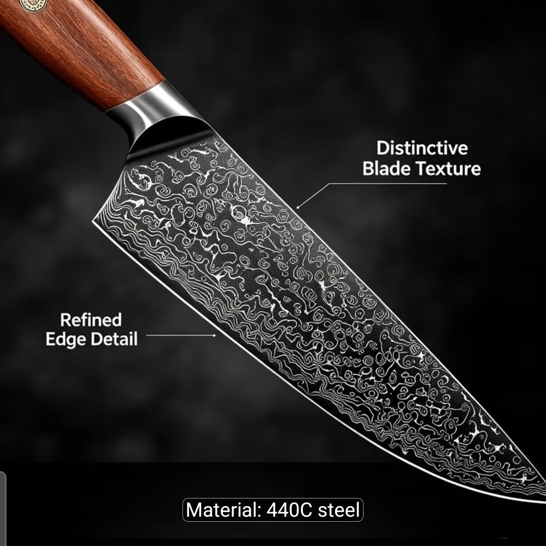 Huusk Damascus print Chef Knife