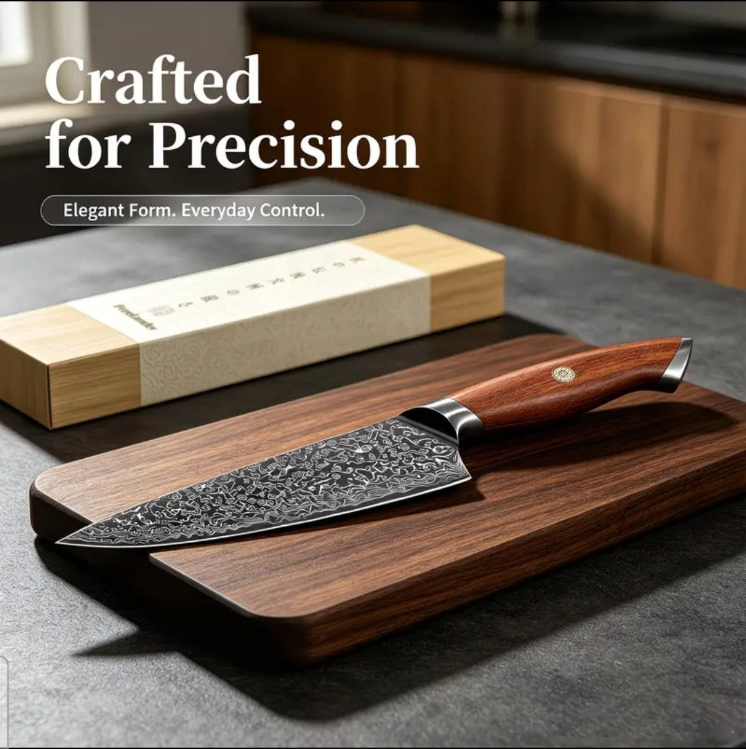 Huusk Damascus print Chef Knife