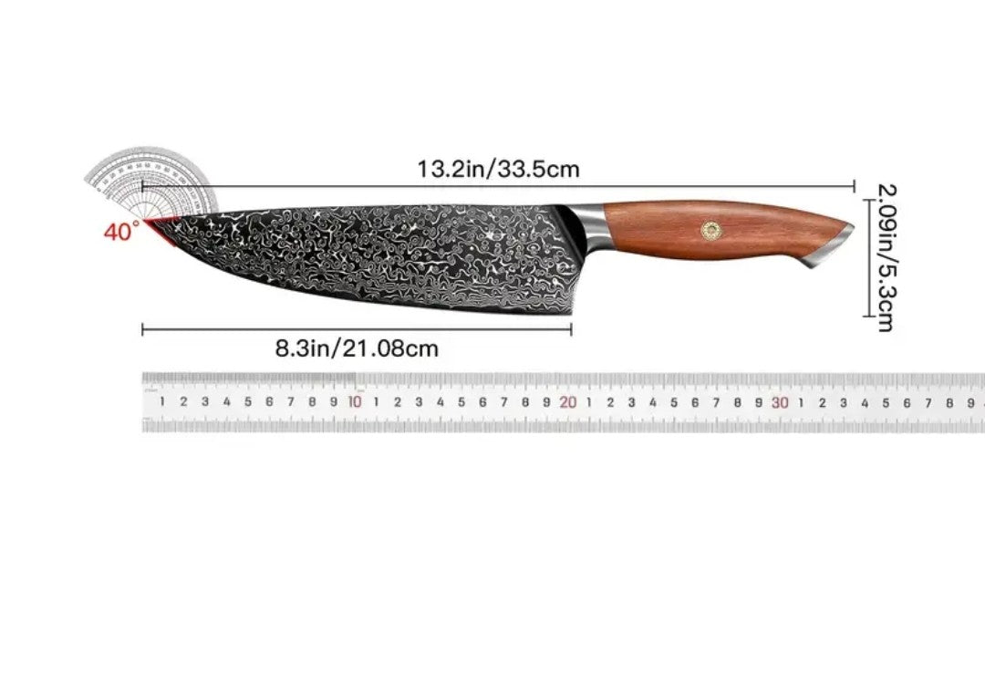 Huusk Damascus print Chef Knife
