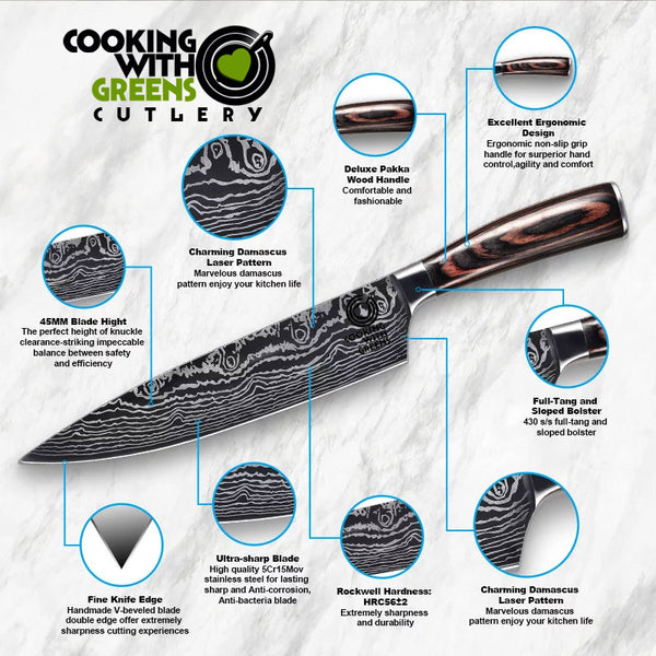 PRE ORDER: 5 PIECE DAMASCUS CHEF KNIFE SET (FREE DELIVERY)