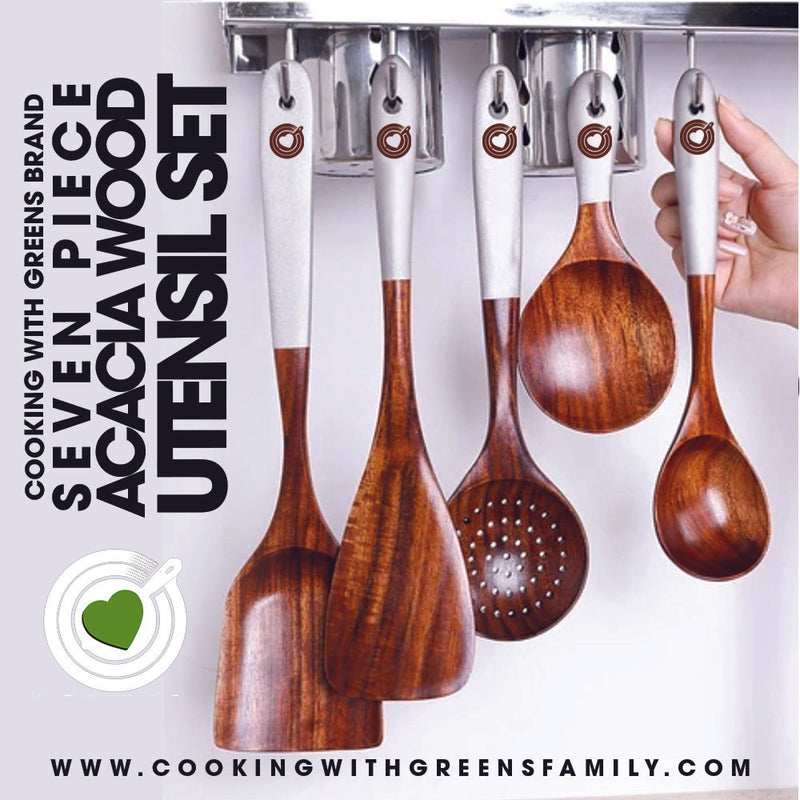 Customized 7 Piece Wooden Cooking Utensil Set