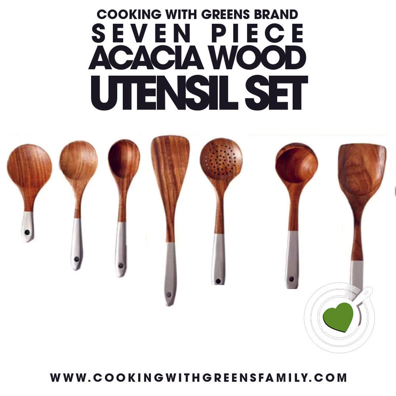 PRE ORDER: 7 PIECE ACACIA WOOD UTENSIL SET (FREE SHIPPING) – Cooking With  Greens