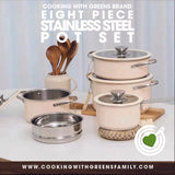 CWG 8 PIECE STAINLESS STEEL POT SET (FREE SHIPPING)