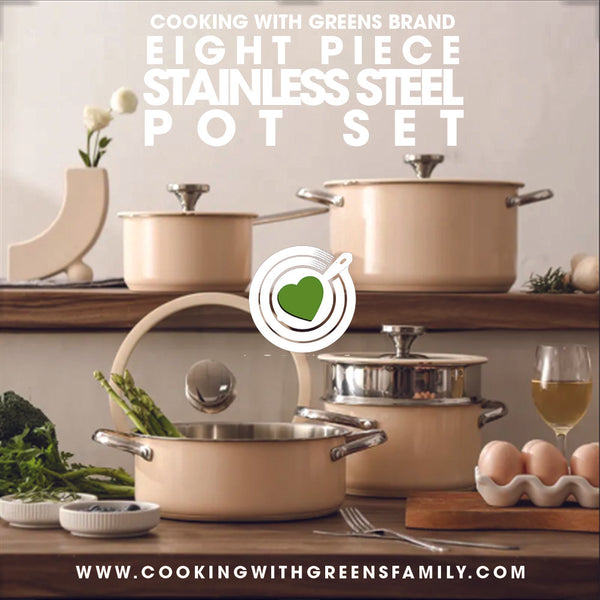 CWG 8 PIECE STAINLESS STEEL POT SET (FREE SHIPPING)
